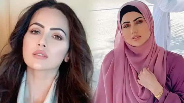 Actress Sana Khan cried for wearing backless short dresses talked about shaitan her guit and husband marathi news 'मला शैतानानं निर्वस्त्र केलं अन् मला समजलं पण नाही..', मुस्लिम धर्म स्वीकारलेल्या अभिनेत्रीचं वक्तव्य चर्चेत