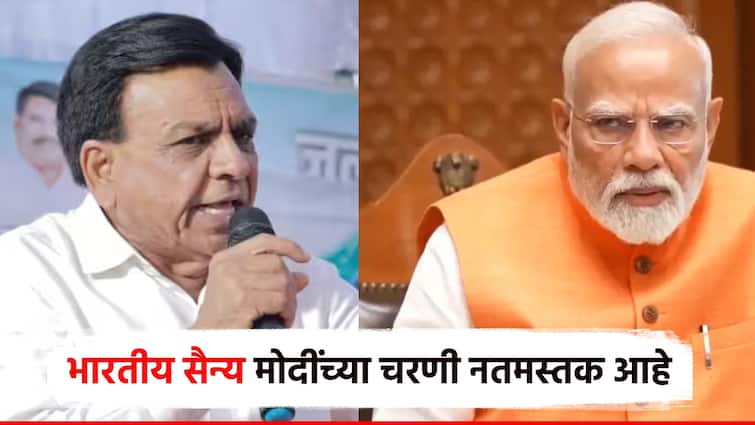 DCM Jagdish Devda statement sparks new controversy video goes viral Indian Army bows at Narendra Modi feet भारतीय सैन्य मोदींच्या चरणी नतमस्तक आहे; उपमुख्यमंत्र्यांच्या वक्तव्याने नवा वाद, व्हिडिओ व्हायरल