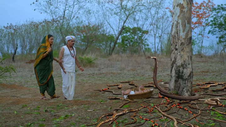 जनकबाबा आणि गंगाई हे देवीचे निस्सीम भक्त असलेले जोडपे एका गूढ आवाजाच्या दिशेने जातात आणि समोर दिसतात फुत्कार करणारे अनेक साप.